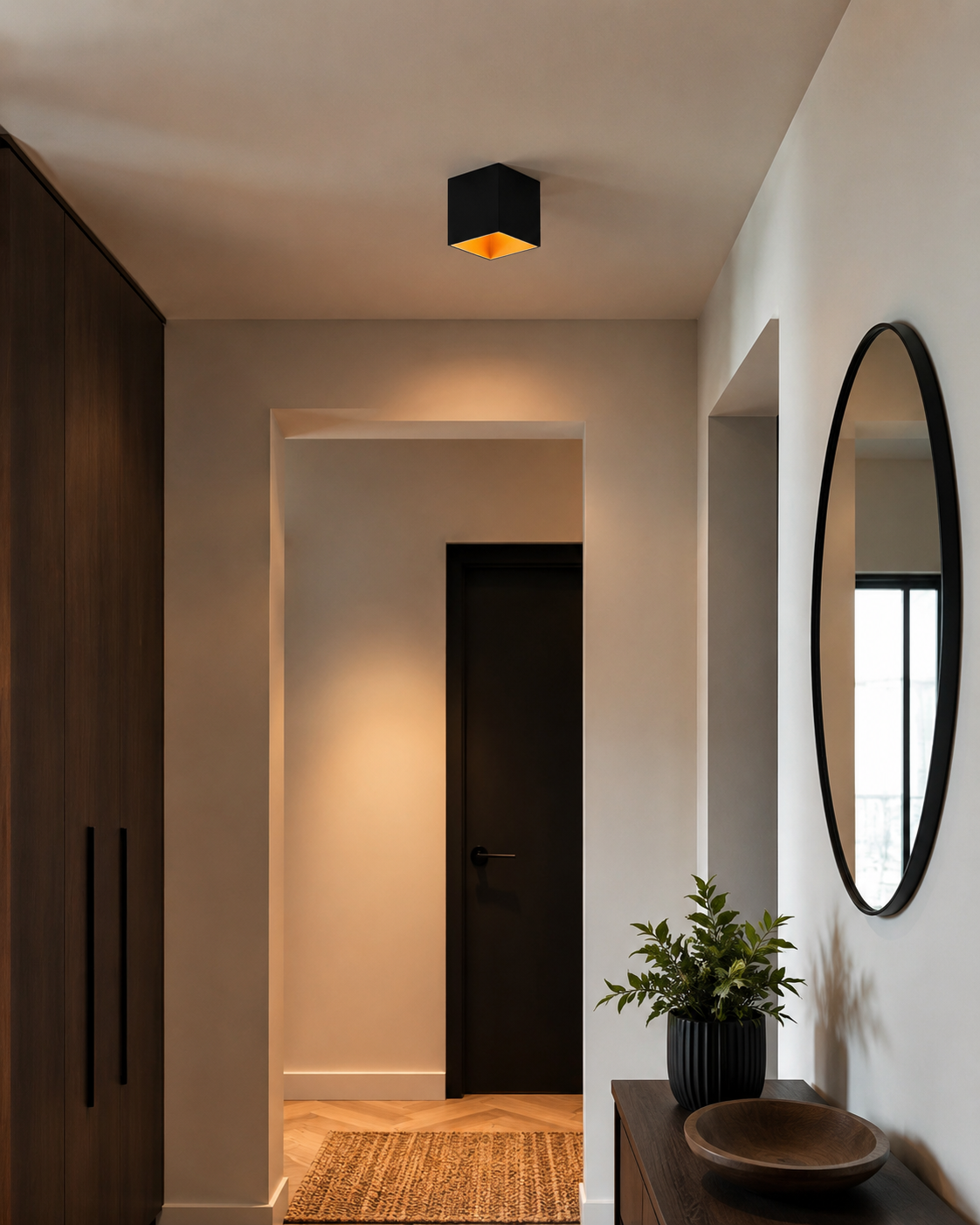 أسود و Bronze Aluminium بلاستيك أسود حائط إضاءة | Decorative Indoor إضاءة