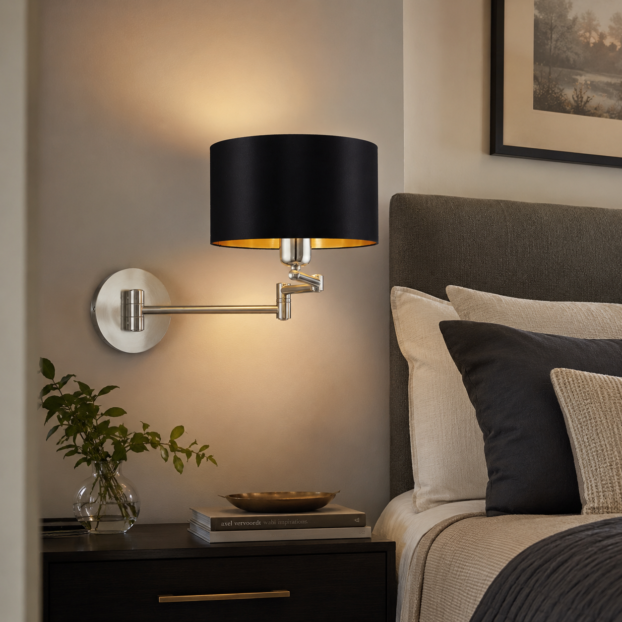 Maserlo Black LED Wall Light | Decorative Indoor Lighting