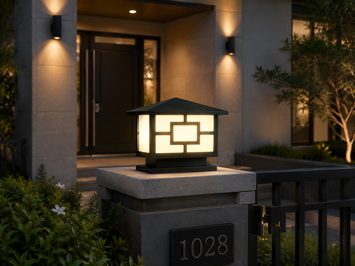 Pyramid Top أسود IP56 25*25 1*E27 حائط خارجي Lantern | حائط خارجي إضاءة