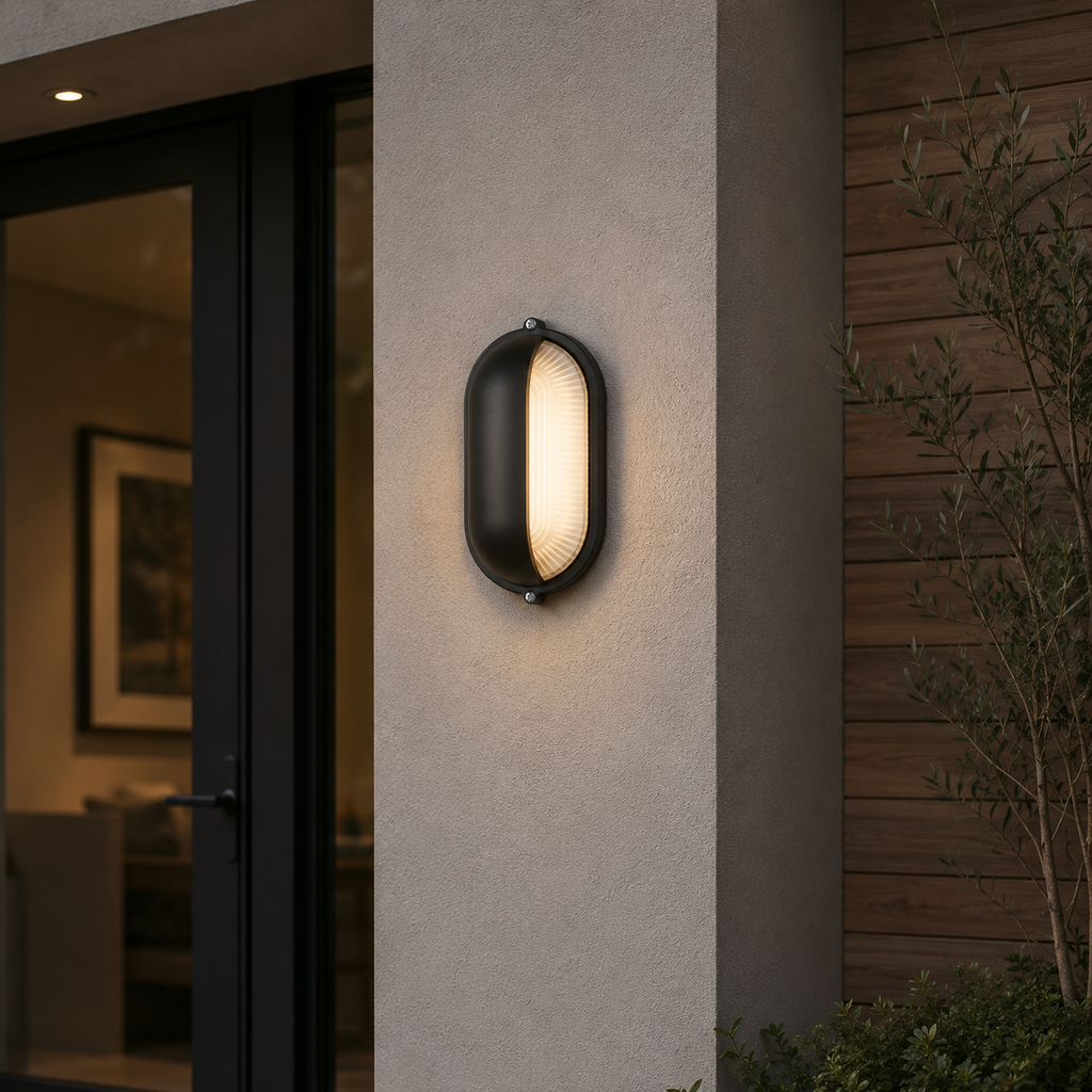 Oval Shape 3023 Die Cast Aluminium Body IP54 Lampbase E27 Outdoor Bulkhead Light | Outdoor Wall Lighting