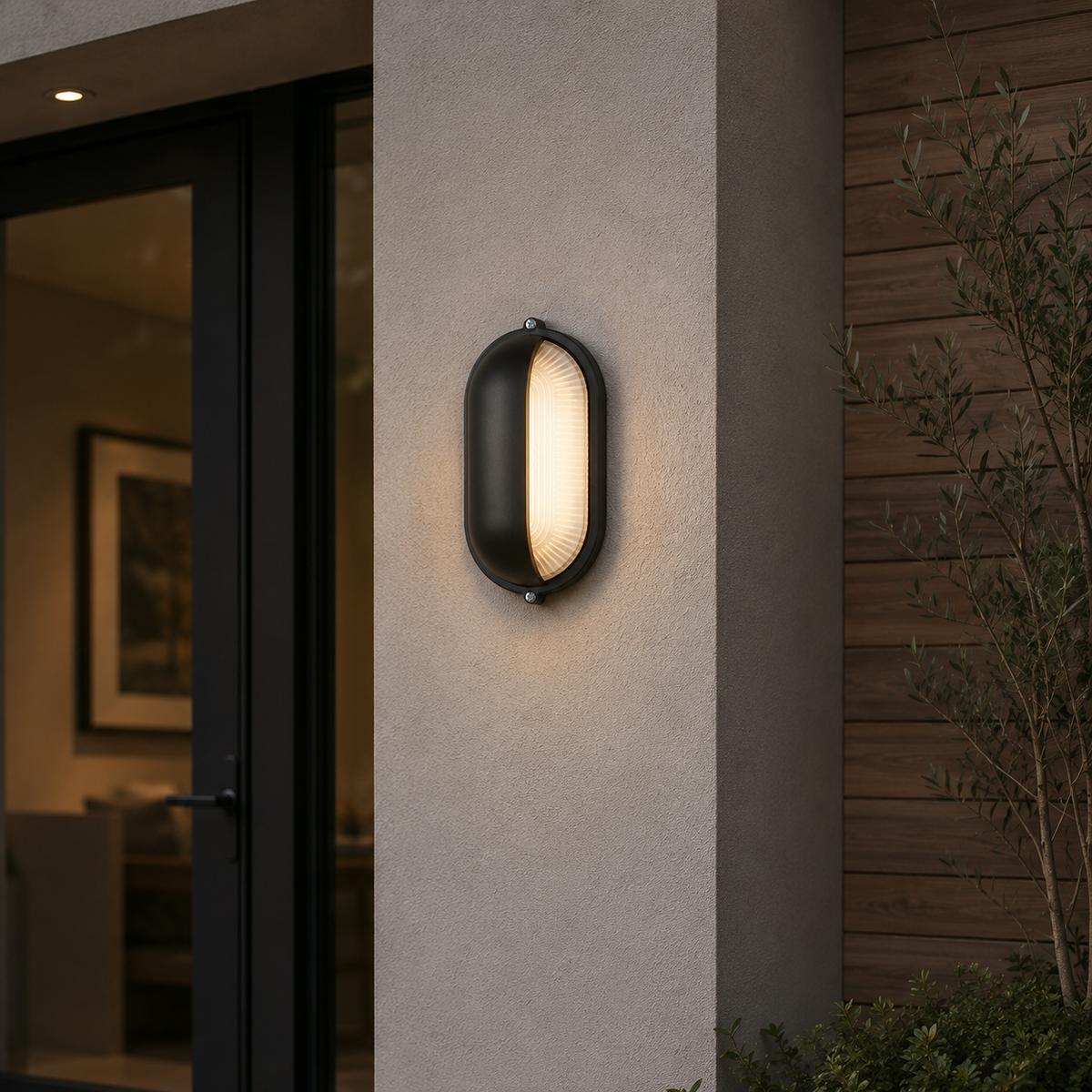 Oval Shape 3023 Die Cast Aluminium Body IP54 Lampbase E27 خارجي Bulkhead إضاءة | حائط خارجي إضاءة
