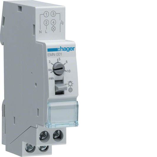 Hager EMN001 Staircase Lighting Timer 16A 230V 30 Sec-10 Min – ماكينة سلم هاجر EMN001