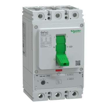 Schneider Electric GoPact MCCB G40N3A400 | 3-Pole, 400A, 50kA, Adjustable Thermal-Magnetic Circuit Breaker