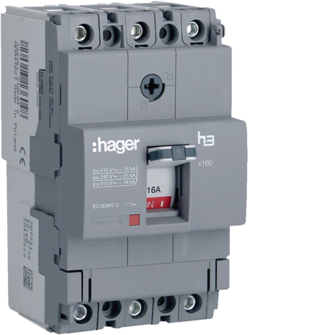 هاجر Hager هاجر Hager-hda-h3-plus-MCCB قاطع اتوماتيك-fixed-حراري مغناطيسي-18-ka product image