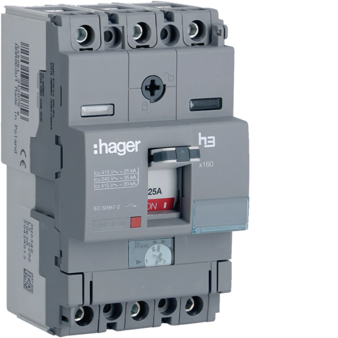 Hager hager-hha-h3-plus-mccb-adjustable-thermal-magnetic-25-ka product image