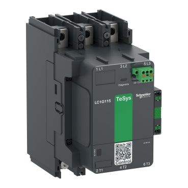 Schneider Electric TeSys Giga High-Power Contactor LC1G115KUEN | 3-Pole (3NO), AC-3 115A, 100-250V AC/DC Wide-Band Electronic Coil Smart Power Switch