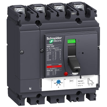 Schneider Electric LV429642 | circuit breaker ComPact NSX100F, 36 kA at 415 VAC, TMD trip unit 63 A, 4 poles 3d