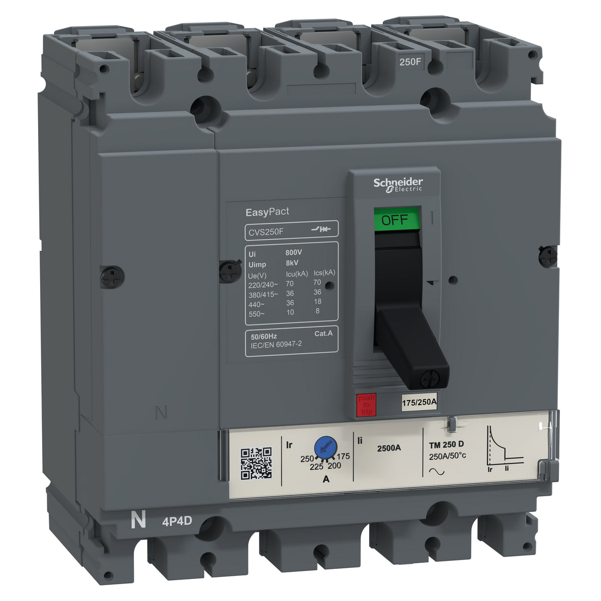Schneider Electric LV510827 EasyPact CVS MCCB CVS100F 4P 36kA TMD – قاطع MCCB شنايدر LV510827