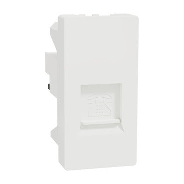 Schneider Electric M3TB1_RJ4M | Telephone Outlet, Miluz E, 6 Pin, 4 Wire, mechanism with shutter, white