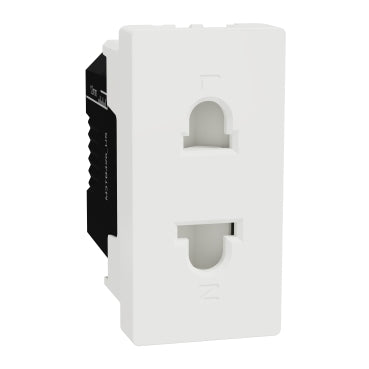 Schneider Electric M3TB426_US | Universal Socket, Miluz E, 16A, 250V, 2 Pin, 1 Module, White