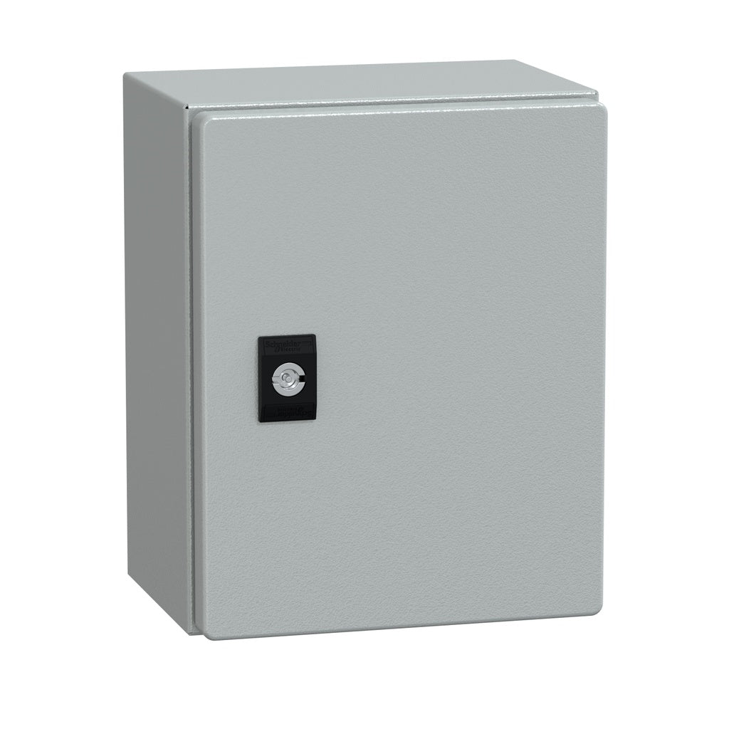 Schneider Electric NSYCRN252150 | Spacial CRN Steel Enclosure H250xW200xD150, IP66, IK10, No Mounting Plate