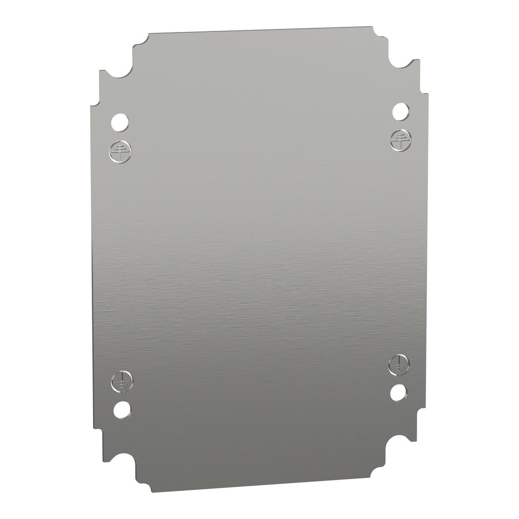 Schneider Electric NSYMM2520 | Plain Mounting Plate 250x200mm, Galvanized Steel