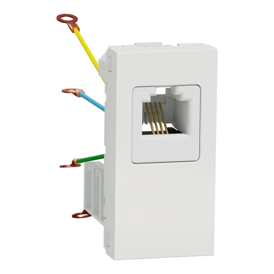 NU349118 | Schneider Electric مقبس هاتف، Unica الجديد، RJ12، موصل واحد، وحدة واحدة، أبيض