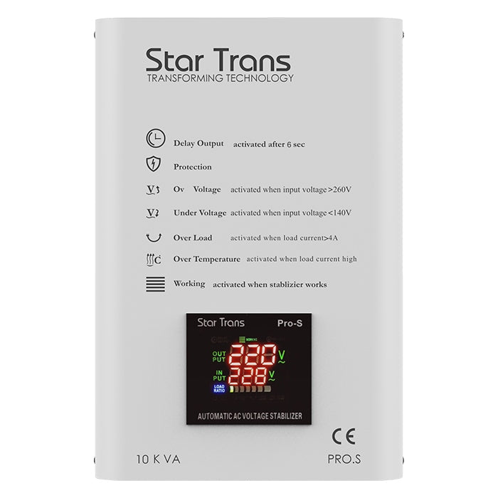 Star Trans PRO-S Servo استبليزر / مثبت جهد PRO-S-1PH-10KVA 10KVA فردي Phase