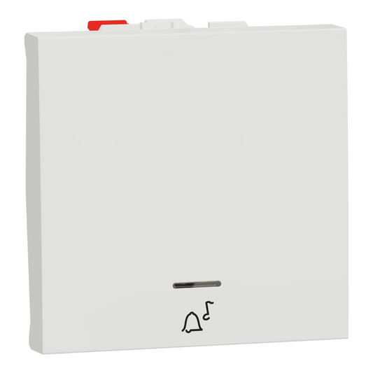 Schneider Electric NU320618CN | Push-button, New Unica, mechanism, + NO push-button, 10A, 2 modules, screwless terminals