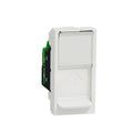 Schneider NU341418 New Unica | مقبس بيانات، New Unica، آلية، RJ45، U/UTP، مستقيم، كبس، بمصراع، أبيض