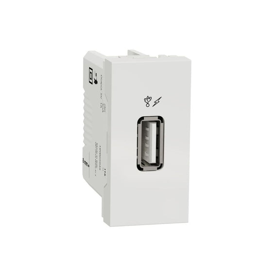 Schneider Electric NU342818 | New Unica – USB charger 1 A – 1 module – type A – white