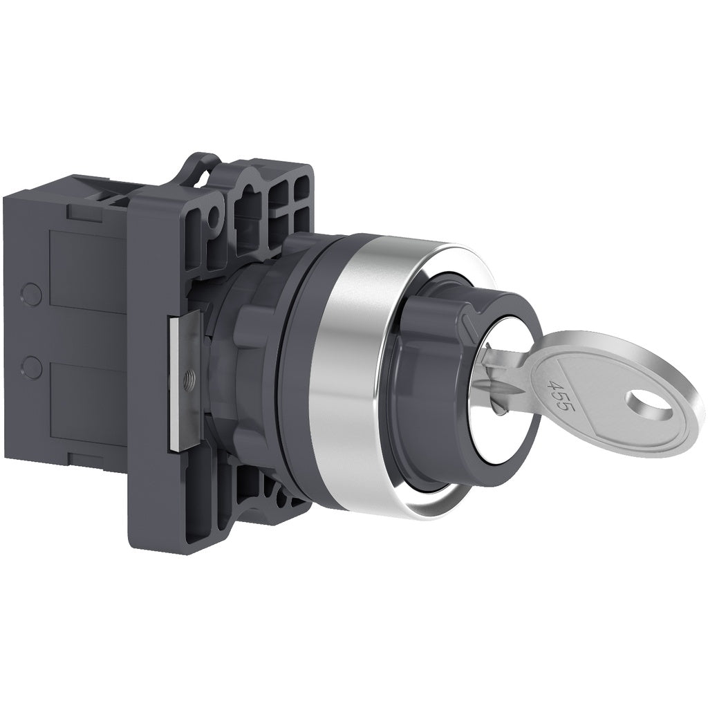Schneider Harmony XA2EG21 key selector switch Ø22, 2-position stay-put, 1NO with metal key