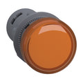 XA2EVF5LC monolithic pilot light, Spark, amber plastic 22mm, integral LED, 110V AC/DC
