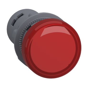 XA2EVM4LC Spark red plastic pilot light Ø22 mm with integral LED, 220–230V AC, anti-interference