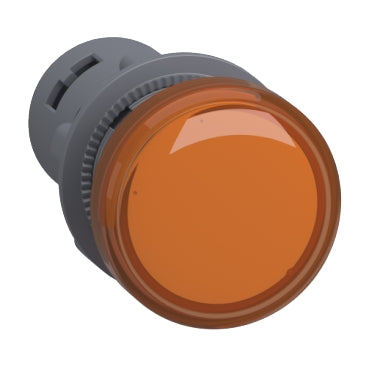 XA2EVM5LC round orange pilot light Ø22 with integral LED, 220 V AC, Spark brand, screw-clamp terminals