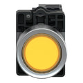 XA2EW35M1 yellow flush illuminated push-button Ø22, 220V AC, 1NO by Spark