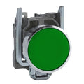 Schneider Electric XB4BA31 push button, metal flush mount, green Ø22, spring return, 1 NO