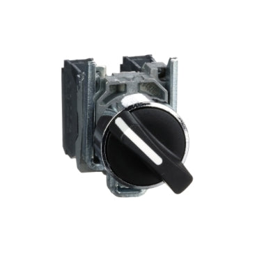 XB4BD25 مفتاح سيلكتور, معدن housing, أسود knob, Ø22, 2-position, stay-put, 1 NO مفتوح+1 NC مغلق, شنايدر إلكتريك Schneider