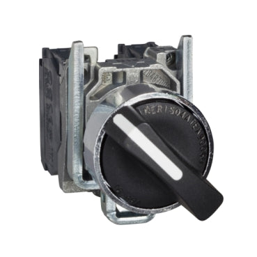 Schneider Electric XB4BD41 Harmony XB4 selector switch, metal, black 22mm, 3 positions, spring return, 1NO