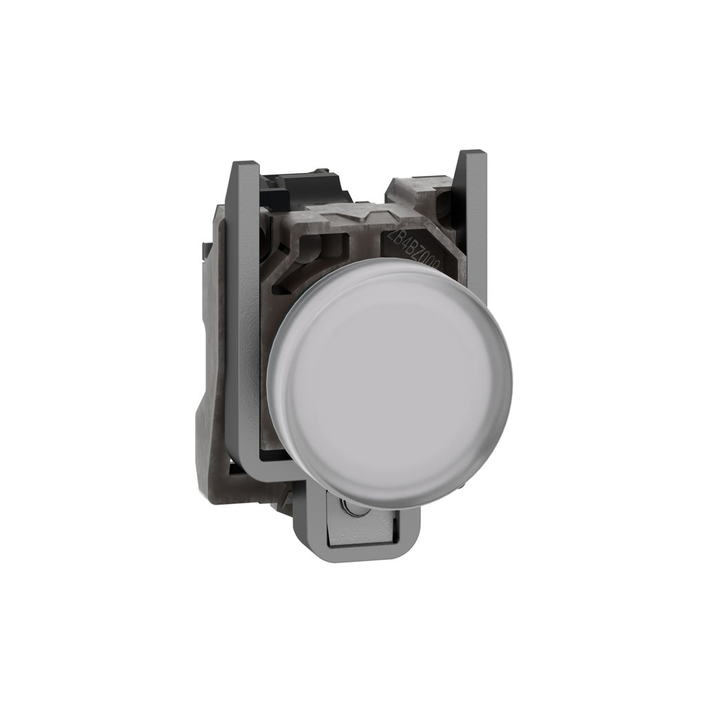 Schneider Electric XB4BV61 pilot light with metal housing and white Ø22 lens, BA9s bulb, ≤250 V