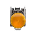 XB4BV65 Harmony pilot light, orange metal housing, Ø22, plain lens, BA9s bulb, Schneider Electric, ≤250V