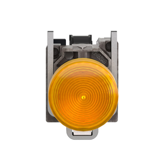 XB4BV65 Harmony pilot light, orange metal housing, Ø22, plain lens, BA9s bulb, Schneider Electric, ≤250V