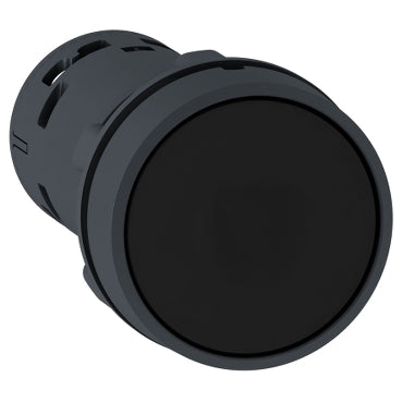 XB7NA21 push button, black plastic, 22mm, spring return, 1NO, Harmony XB7 style