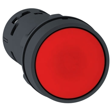 Monolithic push button Spark XB7NA42 red plastic Ø22, spring return, 1NC