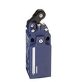 Telemecanique XCKN2121G11 limit switch with blue plastic body, roller plunger, 1NC+1NO, Pg11