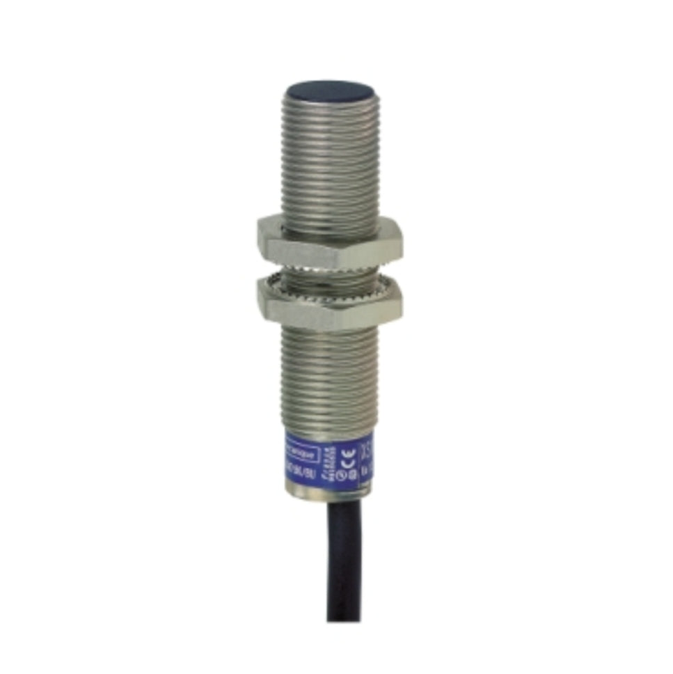 XS612B1PAL2 inductive proximity sensor by Spark, XS6 M12, brass body, 54 mm length, 12–48 VDC, 2 m cable