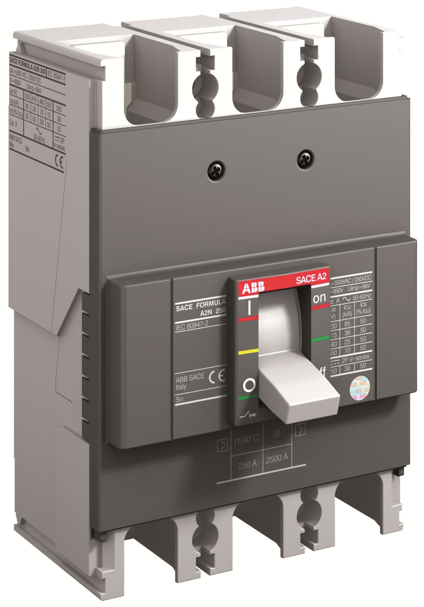 إيه بي بي ABB 1SDA066778R1 | A2C 250 TMF 200-2000 3P 3 قطب F F Formula قواطع MCCB اتوماتيك علبة مصبوبة | 200 أمبير, 3P 3 قطب, C breaking-capacity class (جهد-dependent) - إيه بي بي ABB part number 1SDA066778R1