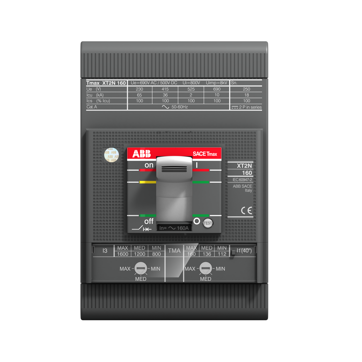 إيه بي بي ABB 1SDA067595R1 | XT2H 160 TMD 20-300 3P 3 قطب F F Tmax XT قواطع MCCB اتوماتيك علبة مصبوبة | 160 أمبير, 3P 3 قطب, H breaking-capacity class (جهد-dependent) - إيه بي بي ABB part number 1SDA067595R1