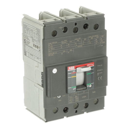ABB 1SDA068056R1 XT3N 250 TMD 125-1250 3p F F Tmax molded case circuit breaker 250A 36kA 3 pole