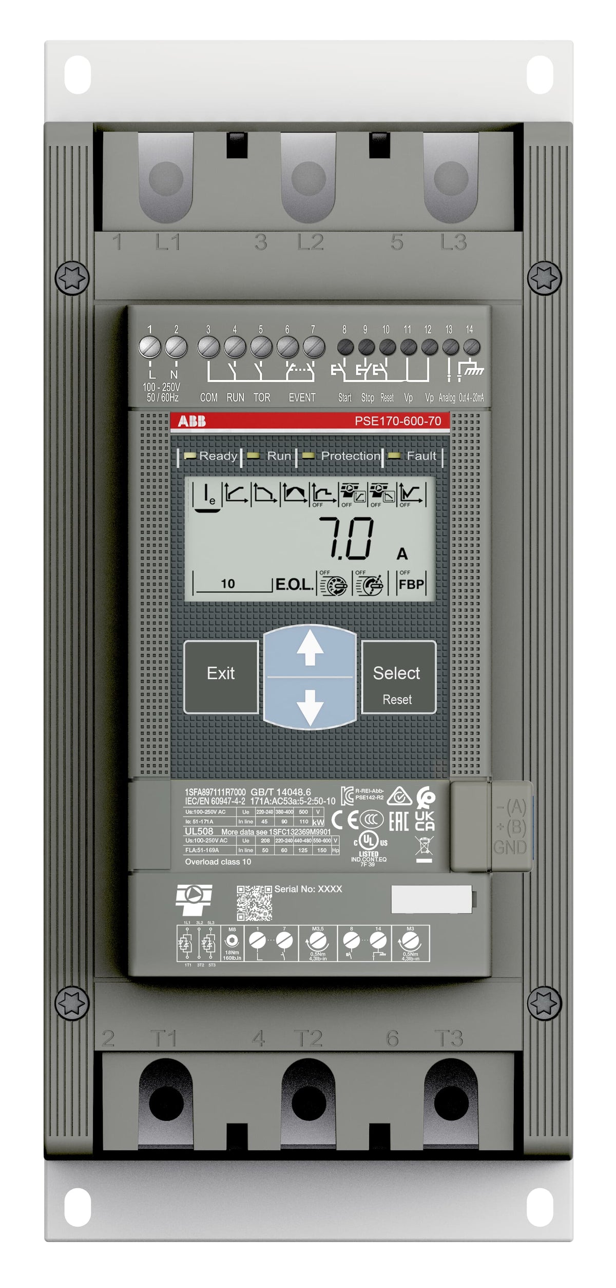 إيه بي بي ABB 1SFA897111R7000 | PSE170-600-70 سوفت ستارتر / بادئ تشغيل ناعم | 170 أمبير - إيه بي بي ABB part number 1SFA897111R7000