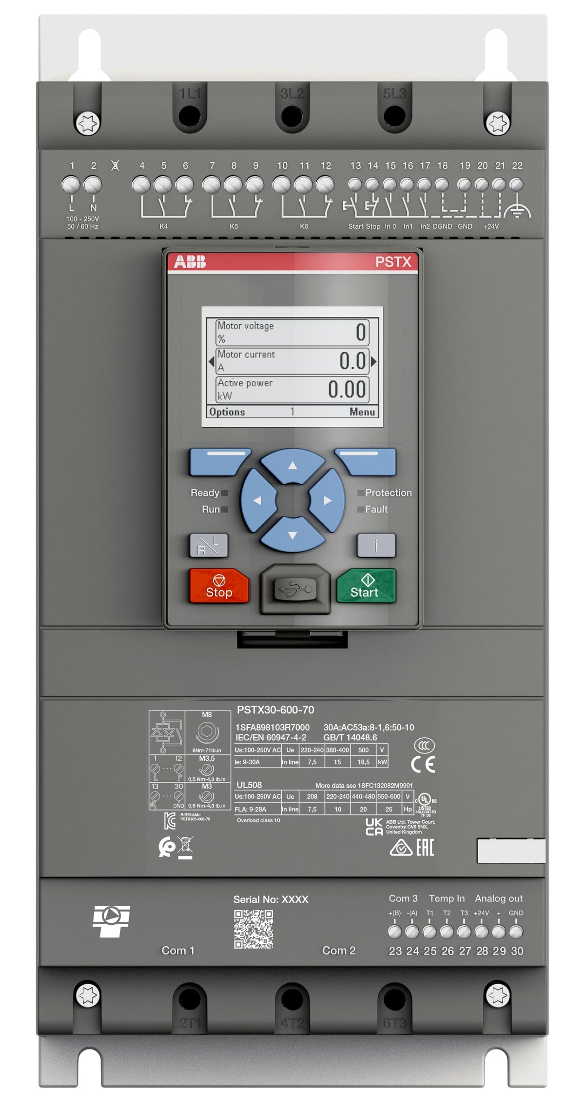 إيه بي بي ABB 1SFA898103R7000 | PSTX30-600-70 سوفت ستارتر / بادئ تشغيل ناعم | 30 أمبير - إيه بي بي ABB part number 1SFA898103R7000