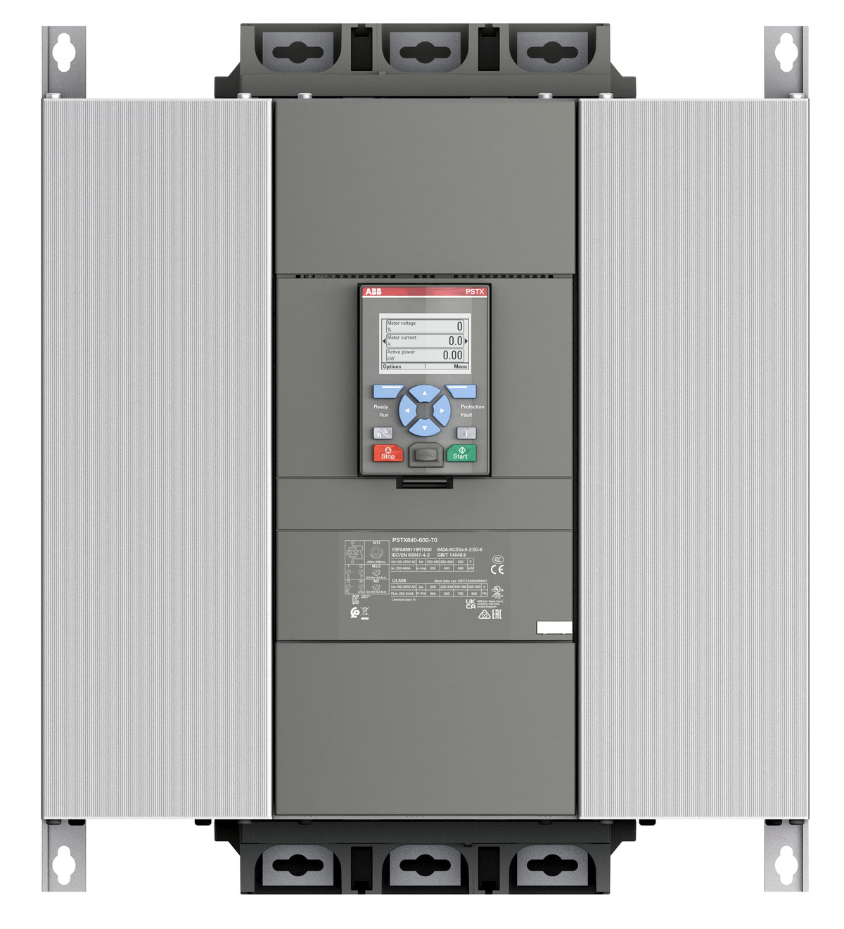 ABB 1SFA898119R7000 PSTX840-600-70 PSTX soft starter 840A 450 kW 208-600V motor starter