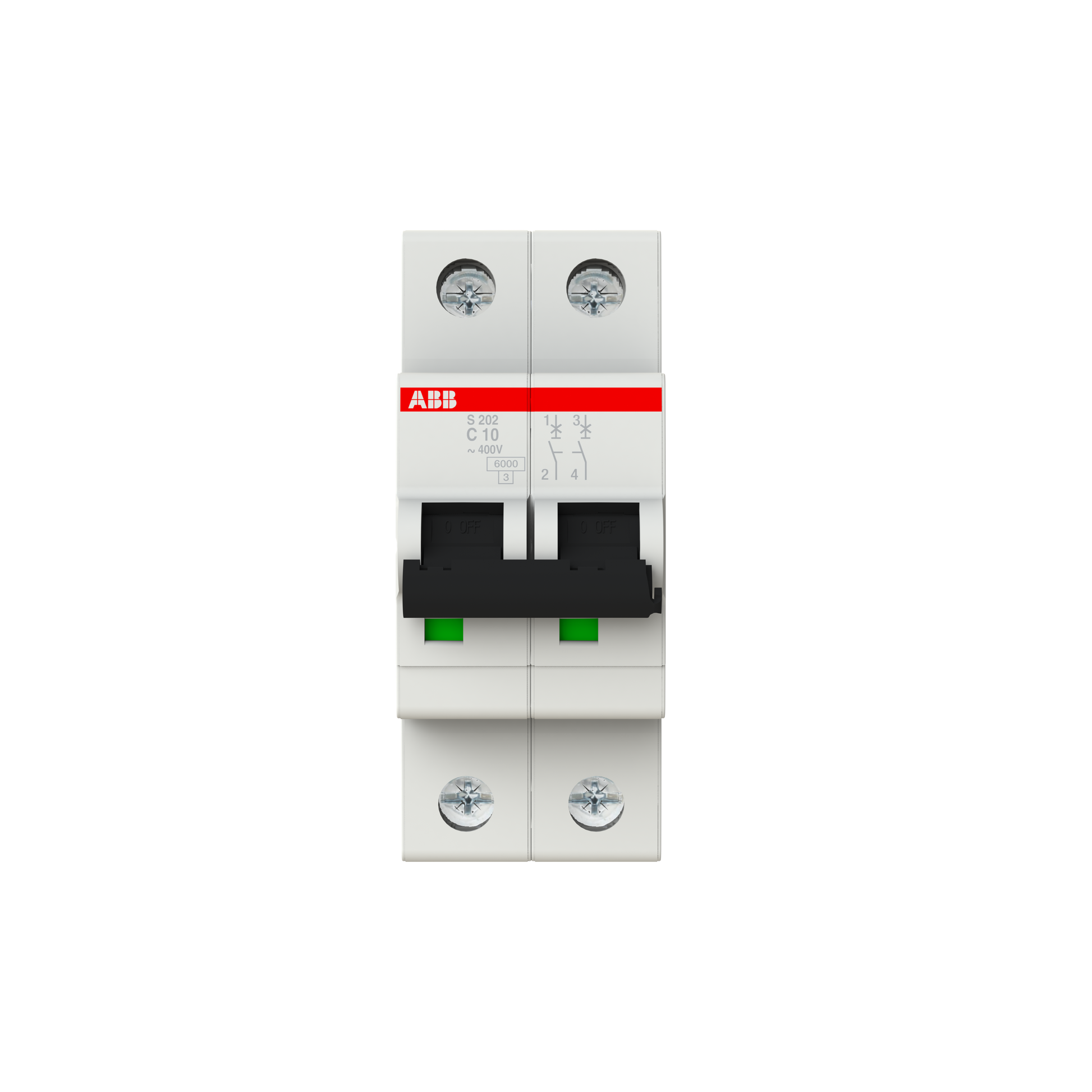 ABB 2CDS252001R0104 | S202-C10 Miniature Circuit Breakers | 10 A, 2P, 6 kA (inferred from family), C - ABB part number 2CDS252001R0104