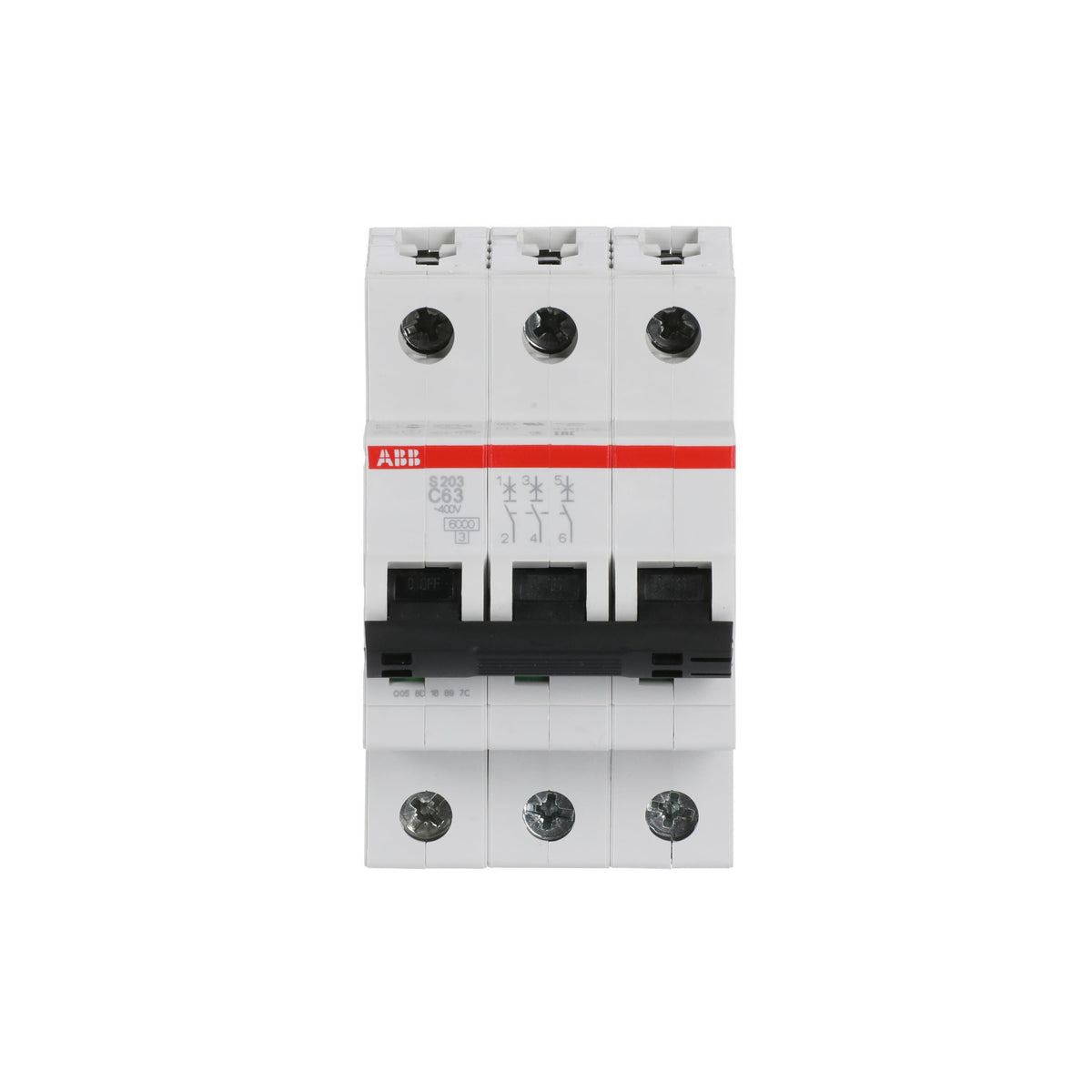 إيه بي بي ABB 2CDS253001R0634 | S203-C63 قواطع MCB أوتوماتيك | 63 أمبير, 3P 3 قطب, 6kA قدرة قطع (inferred من family), C - إيه بي بي ABB part number 2CDS253001R0634