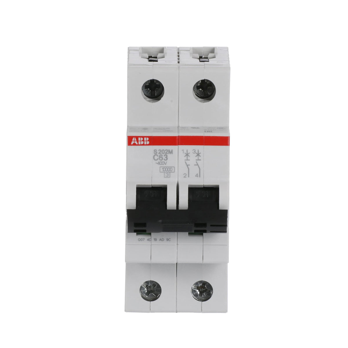 إيه بي بي ABB 2CDS272001R0634 | S202M-C63 قواطع MCB أوتوماتيك | 63 أمبير, 2P 2 قطب, 10kA قدرة قطع (inferred من family), C - إيه بي بي ABB part number 2CDS272001R0634