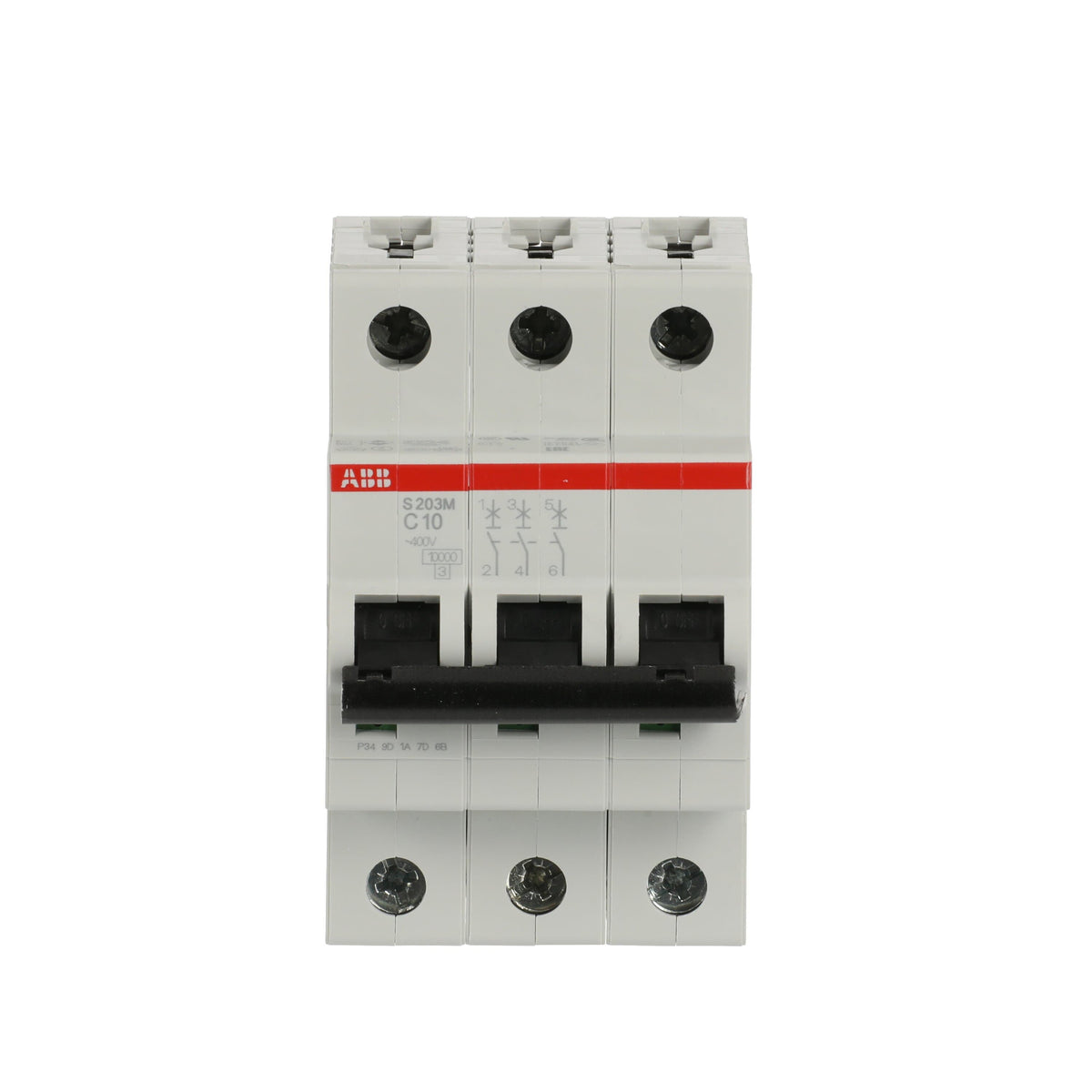 إيه بي بي ABB 2CDS273001R0104 | S203M-C10 قواطع MCB أوتوماتيك | 10 أمبير, 3P 3 قطب, 10kA قدرة قطع (inferred من family), C - إيه بي بي ABB part number 2CDS273001R0104