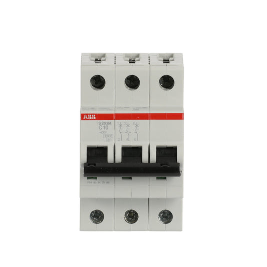 إيه بي بي ABB 2CDS273001R0104 | S203M-C10 قواطع MCB أوتوماتيك | 10 أمبير, 3P 3 قطب, 10kA قدرة قطع (inferred من family), C - إيه بي بي ABB part number 2CDS273001R0104