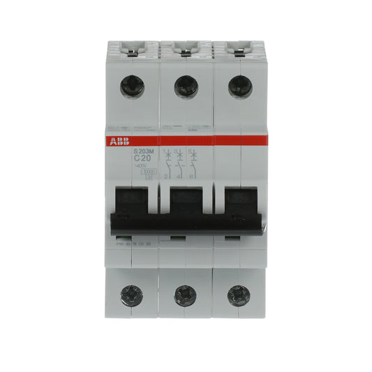 إيه بي بي ABB 2CDS273001R0204 | S203M-C20 قواطع MCB أوتوماتيك | 20 أمبير, 3P 3 قطب, 10kA قدرة قطع (inferred من family), C - إيه بي بي ABB part number 2CDS273001R0204