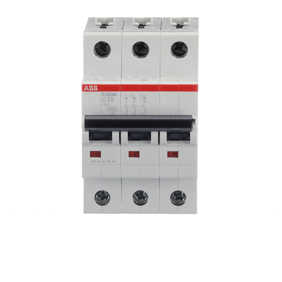 إيه بي بي ABB 2CDS273001R0254 | S203M-C25 قواطع MCB أوتوماتيك | 25 أمبير, 3P 3 قطب, 10kA قدرة قطع (inferred من family), C - إيه بي بي ABB part number 2CDS273001R0254