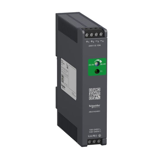 Schneider Electric ABLS1A24031 Phaseo Regulated Power Supply 24V DC 3.1A | 1-Phase 100–240V AC Input